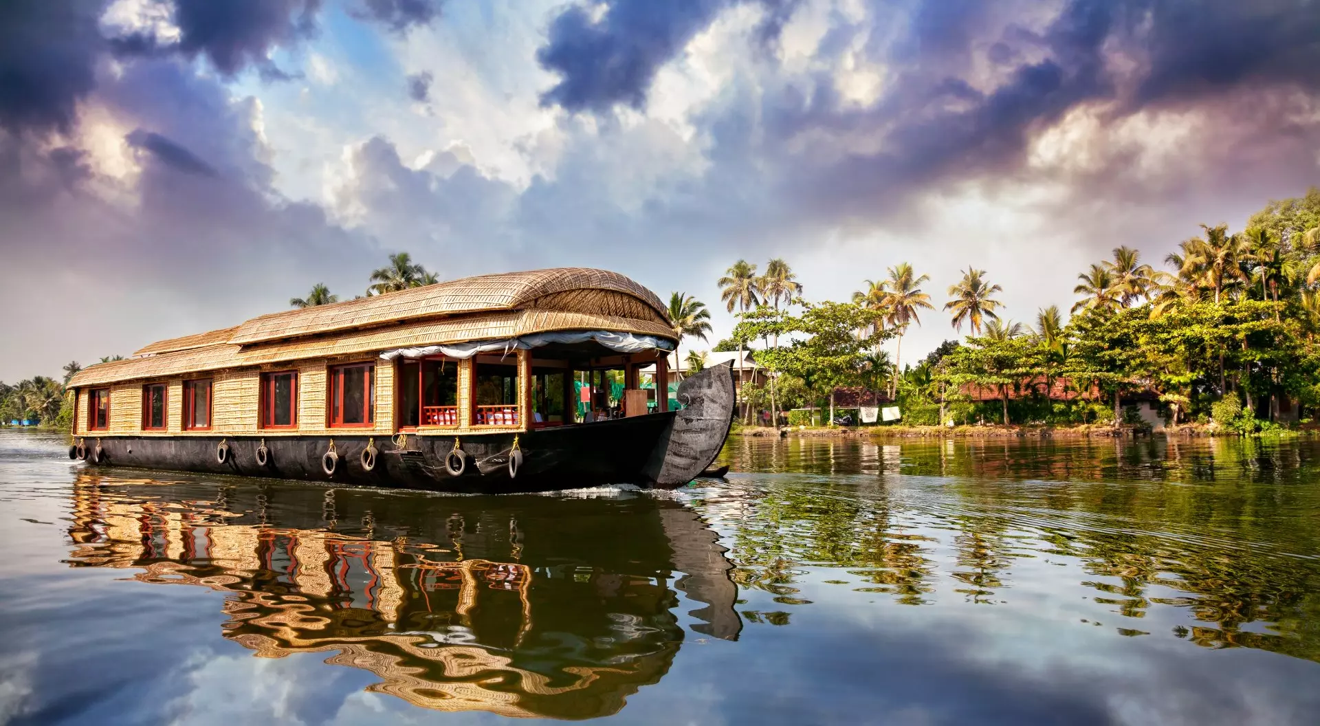 House boat in the Kerala backwaters Alappuzha Kerala India