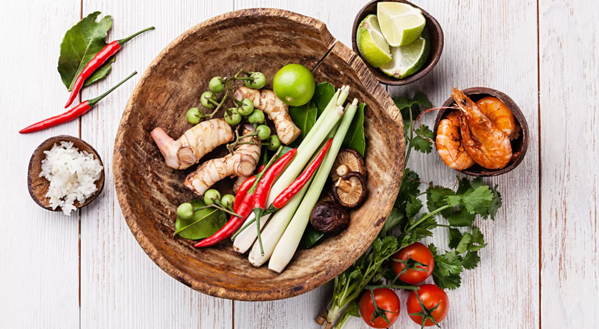 Thailand Ingredients for spicy Thai soup Tom Yam, Thailand