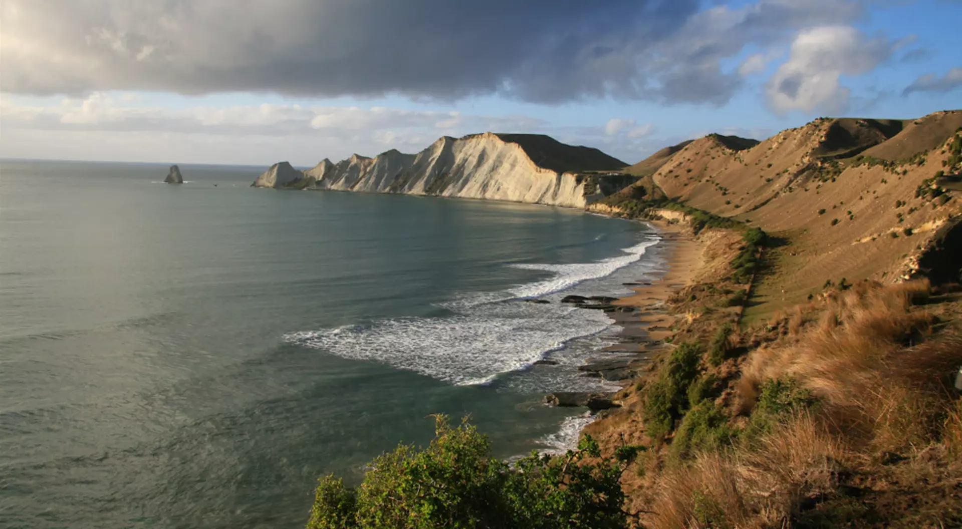 jagged, rocked coastline overlooking ocean