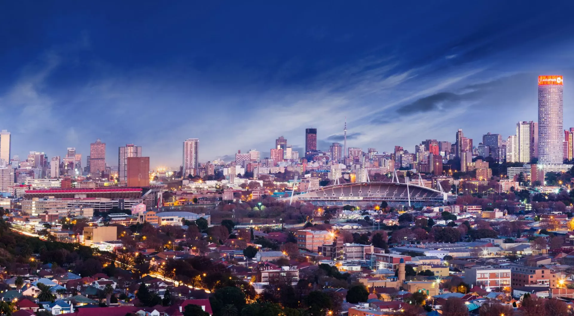 Johannesburg, South Africa Johannesburg Skyline at Night, South Africa