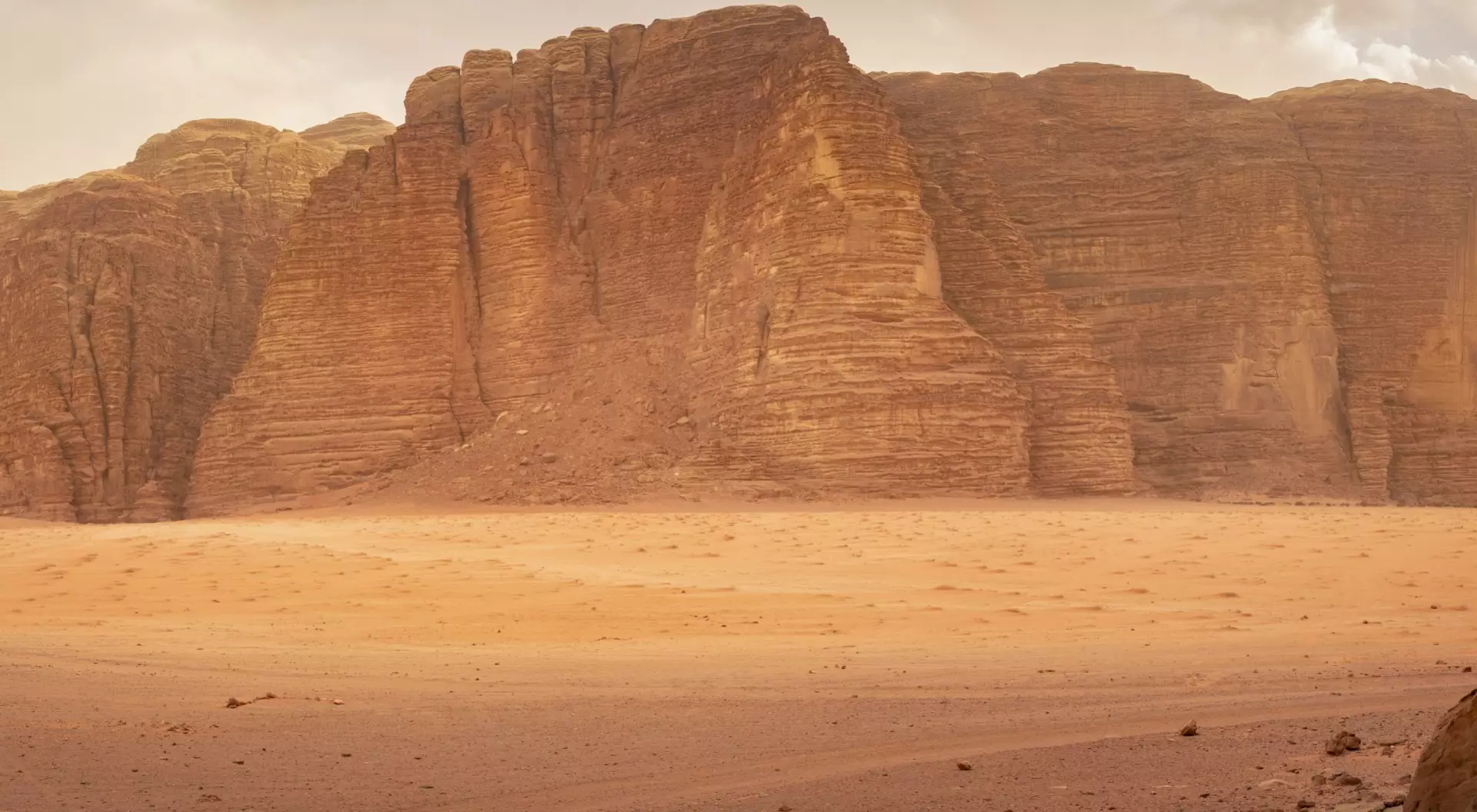 Khazali’s mountain in the desert of Wadi Rum, Jordan