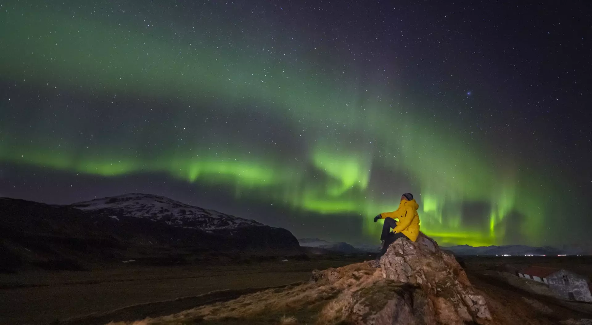 Iceland Landscape of amazing beautiful natural phenomenon Aurora Borealis