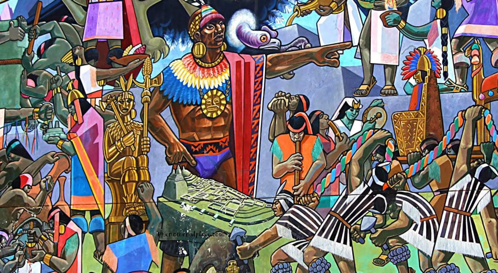 Peru Mural in Cusco of Incan Empire, Peru