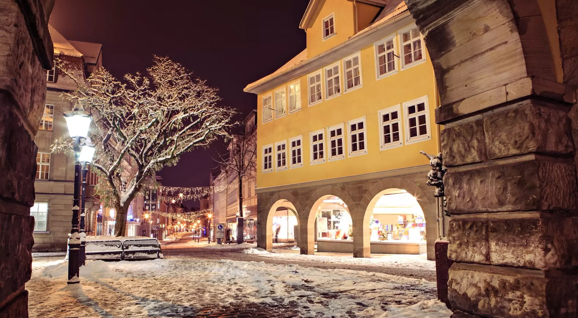 Bavaria, Germany Night Scenes of Wintry Coburg in Bavaria, Germany