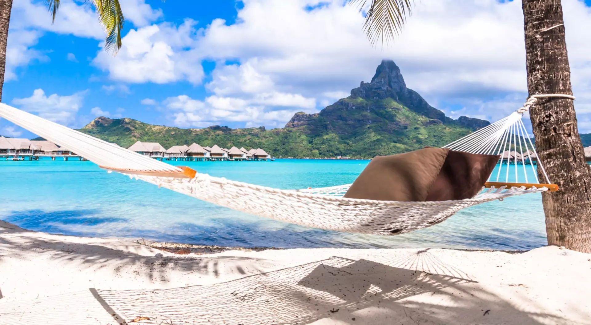 Palm Trees and Empty Hammock, Bora Bora 