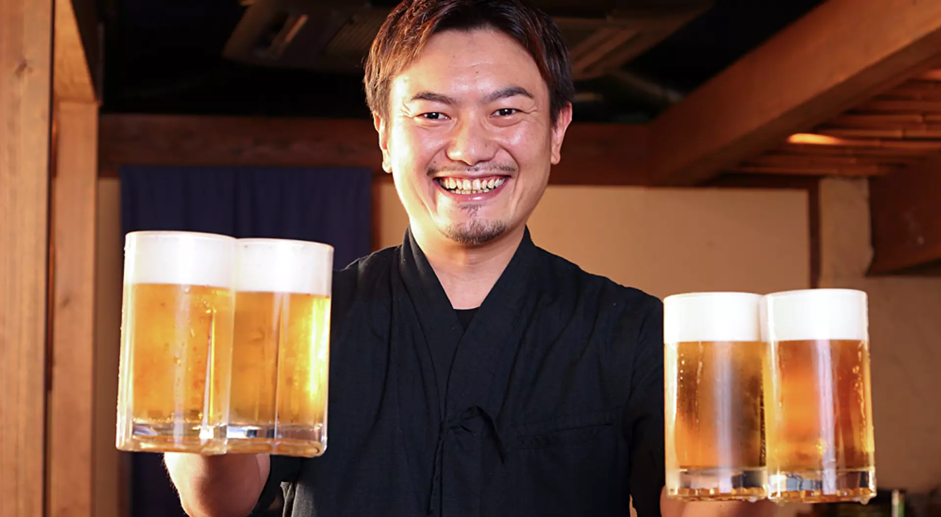 Pub Manager Serving Beer, Japan