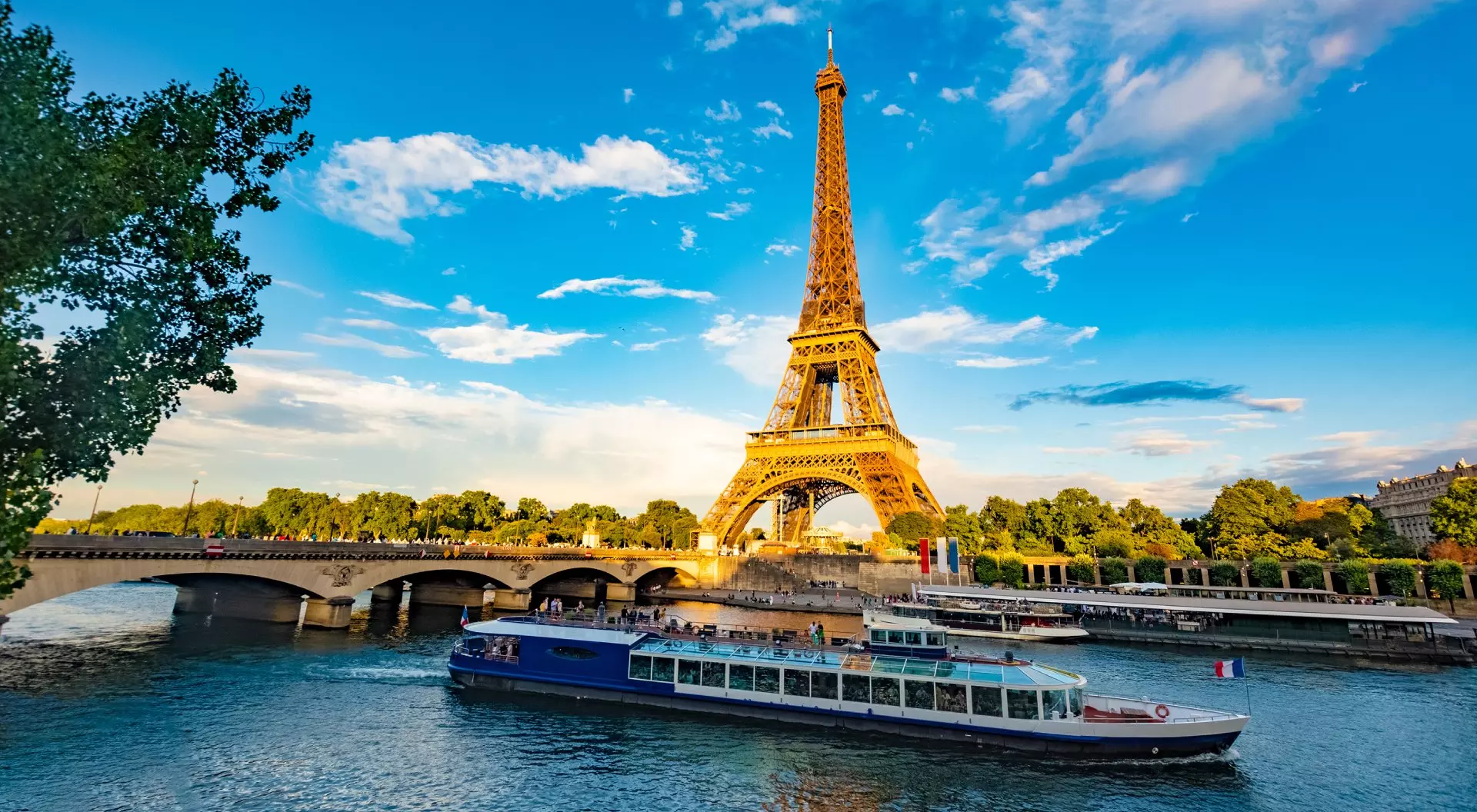 Paris, France Eiffel Tower at River Seine, Paris, France