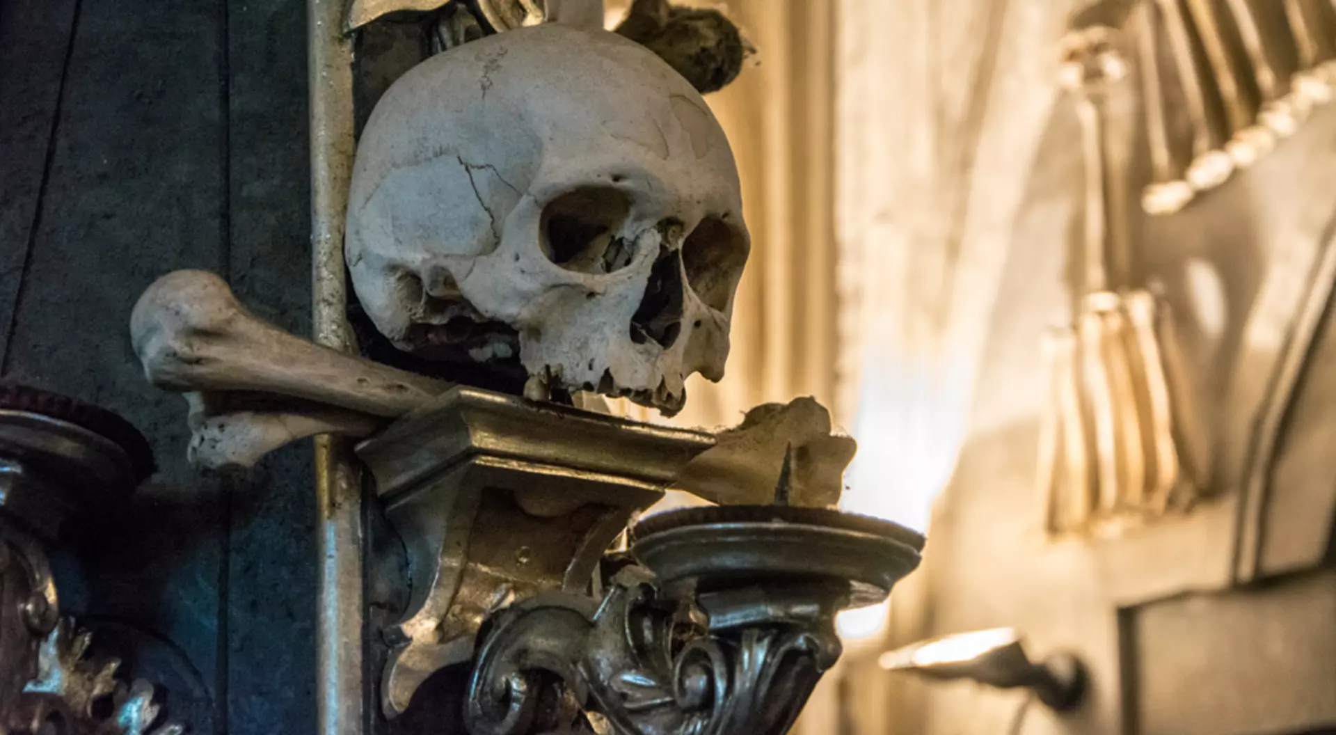 Sedlec Ossuary, Kutna Hora, Czech Republic Skull at Sedlec Ossuary, Kutna Hora, Czech Republic Trip