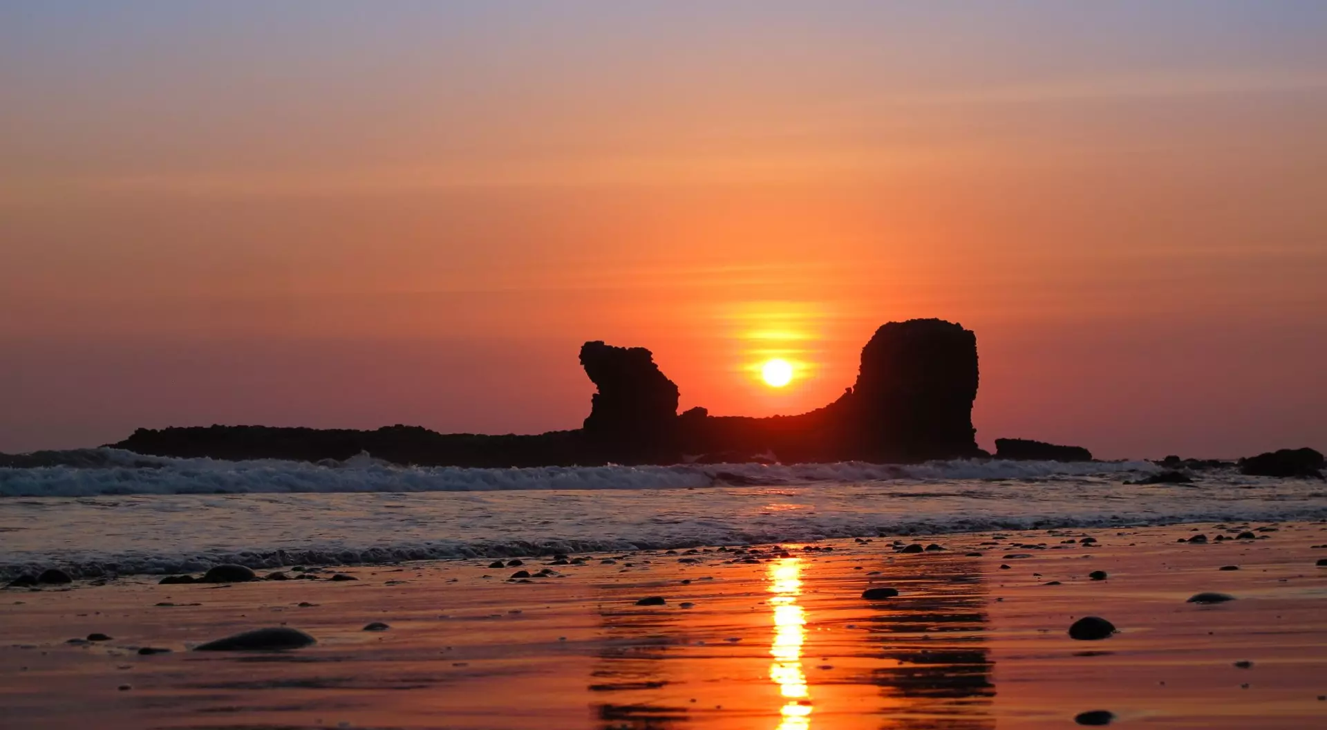 Sunset Through Rock in El Salvador