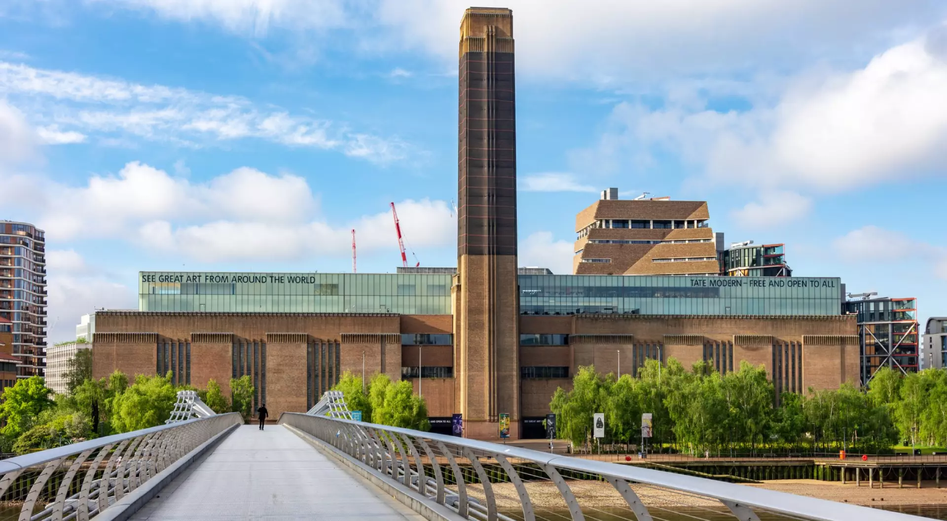 London, England Tate Modern gallery and Millenium bridge