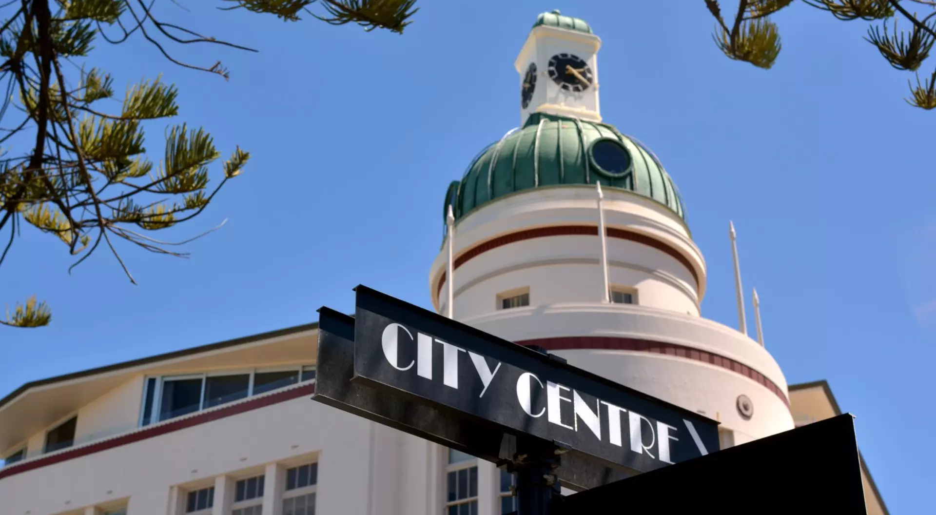New Zealand The city center of Napier, the Art deco capital of New Zealand