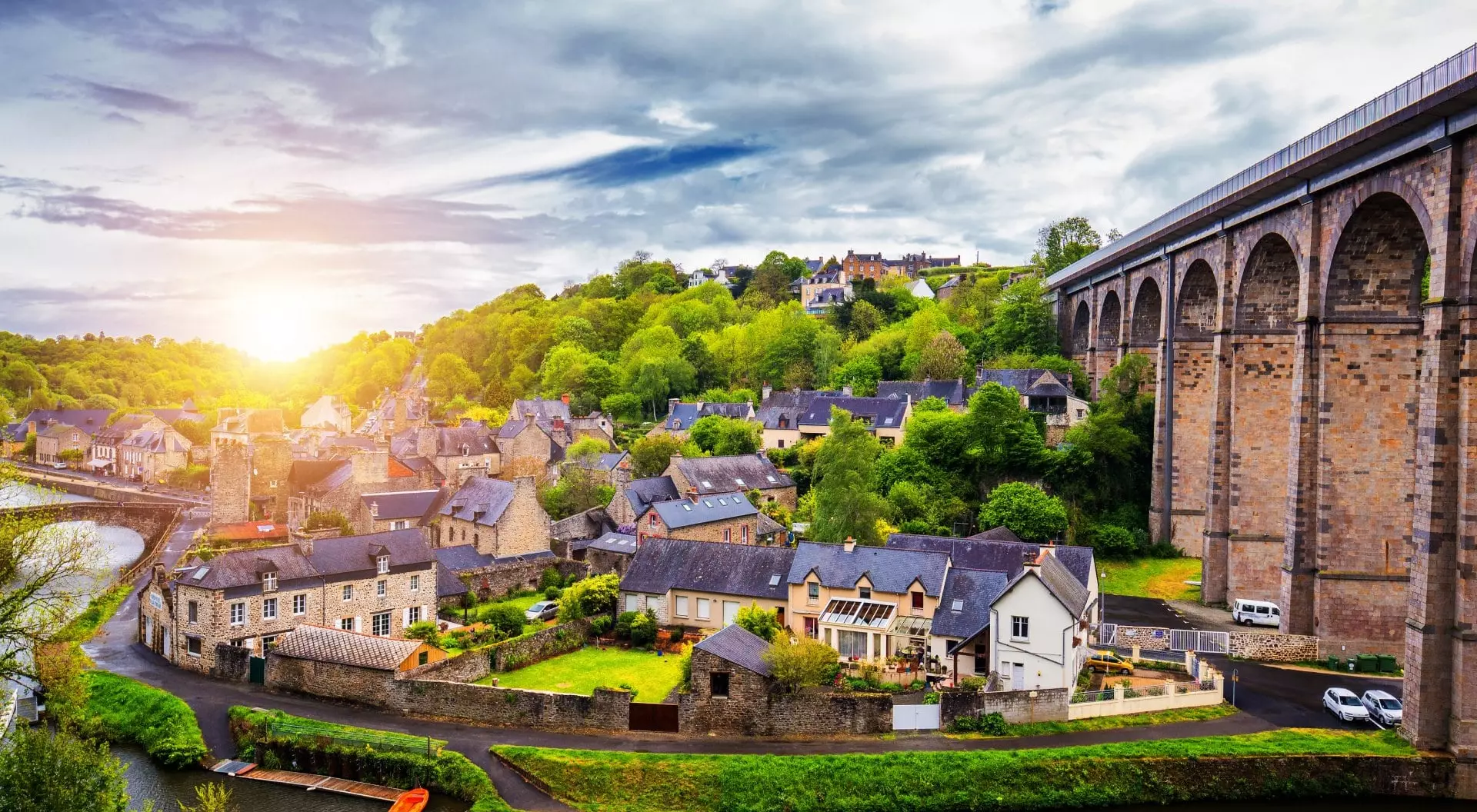 Old city of Dinan, Brittany, France