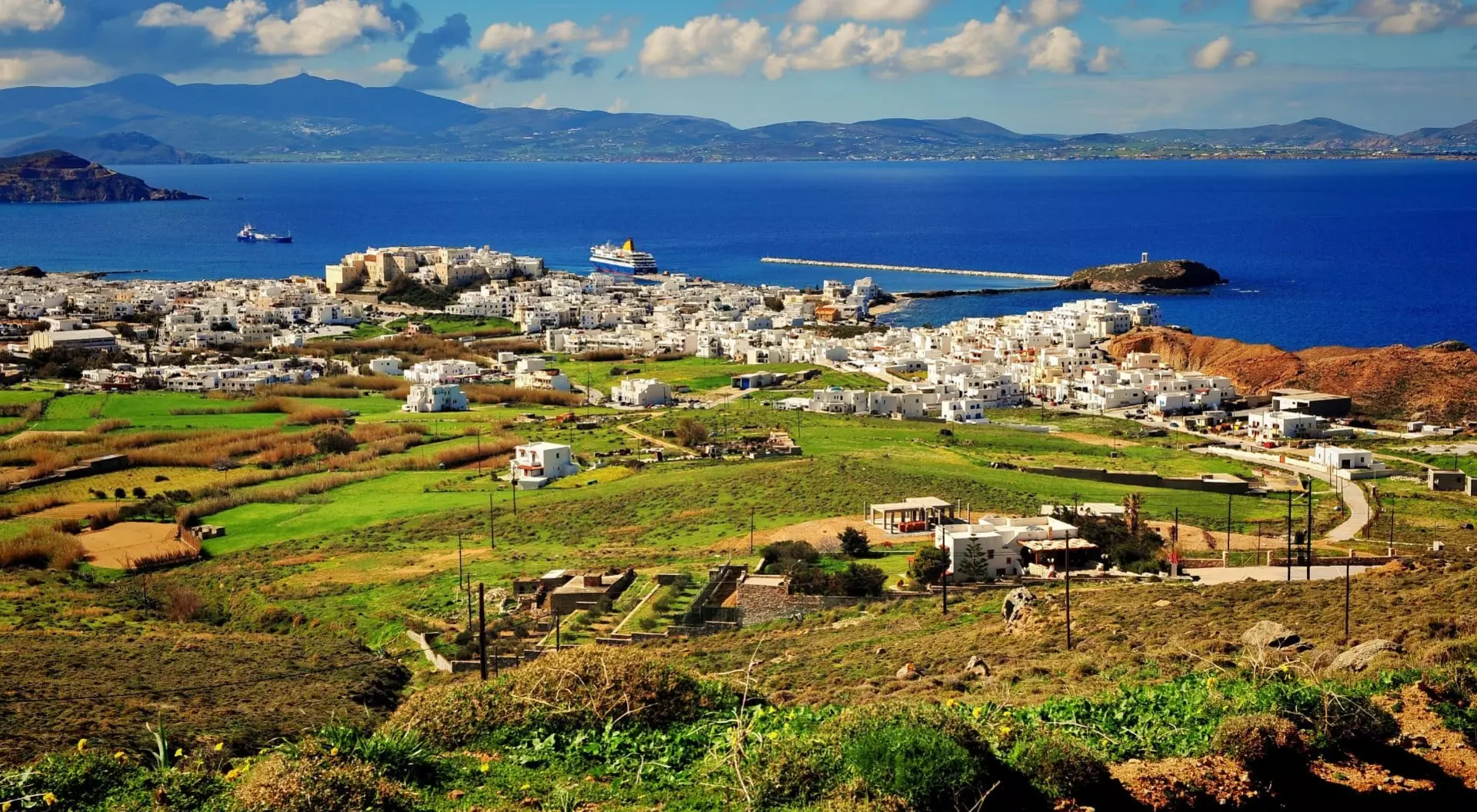 Greece Top view of Naxos Island, Greece