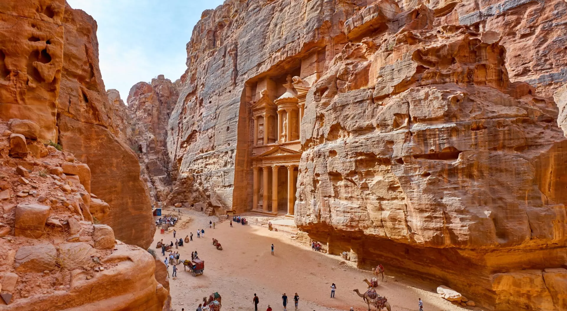Treasury building in Petra, Jordan