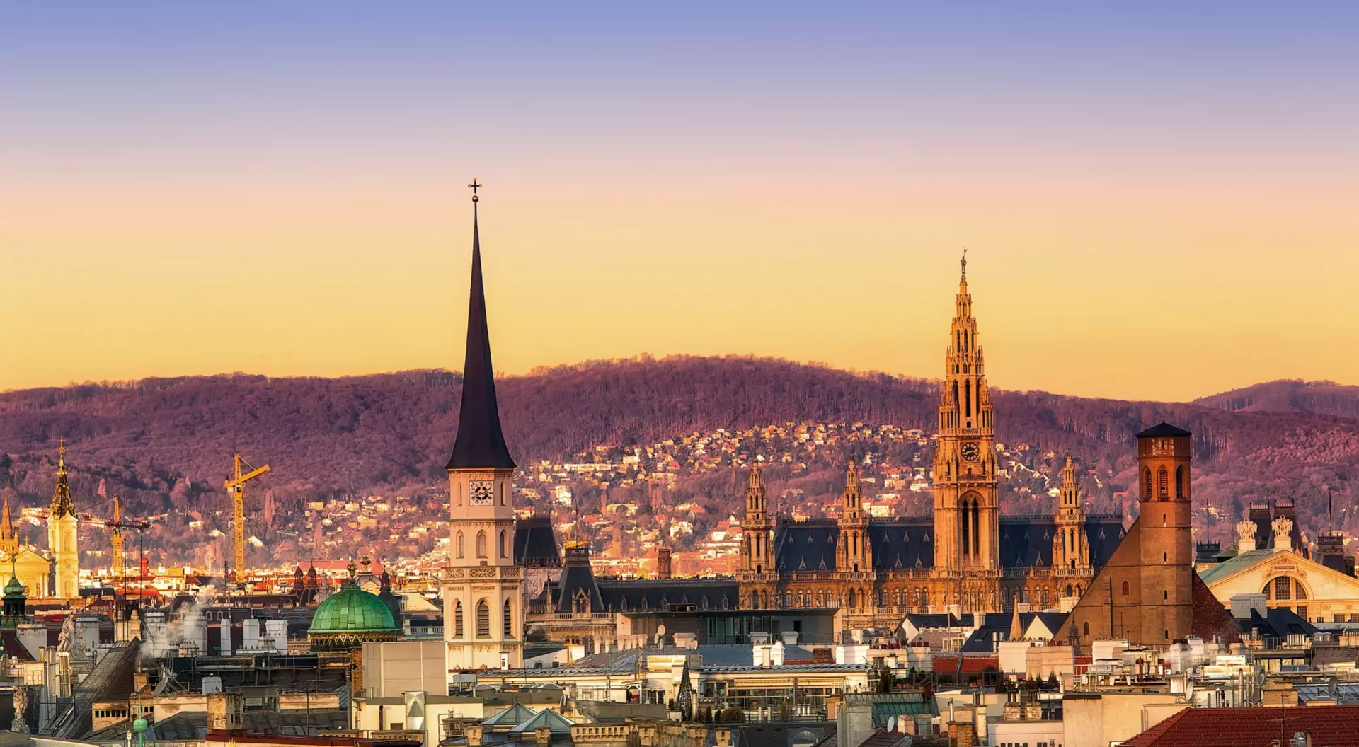 Vienna, Austria Vienna Skyline at Sunset, Austria