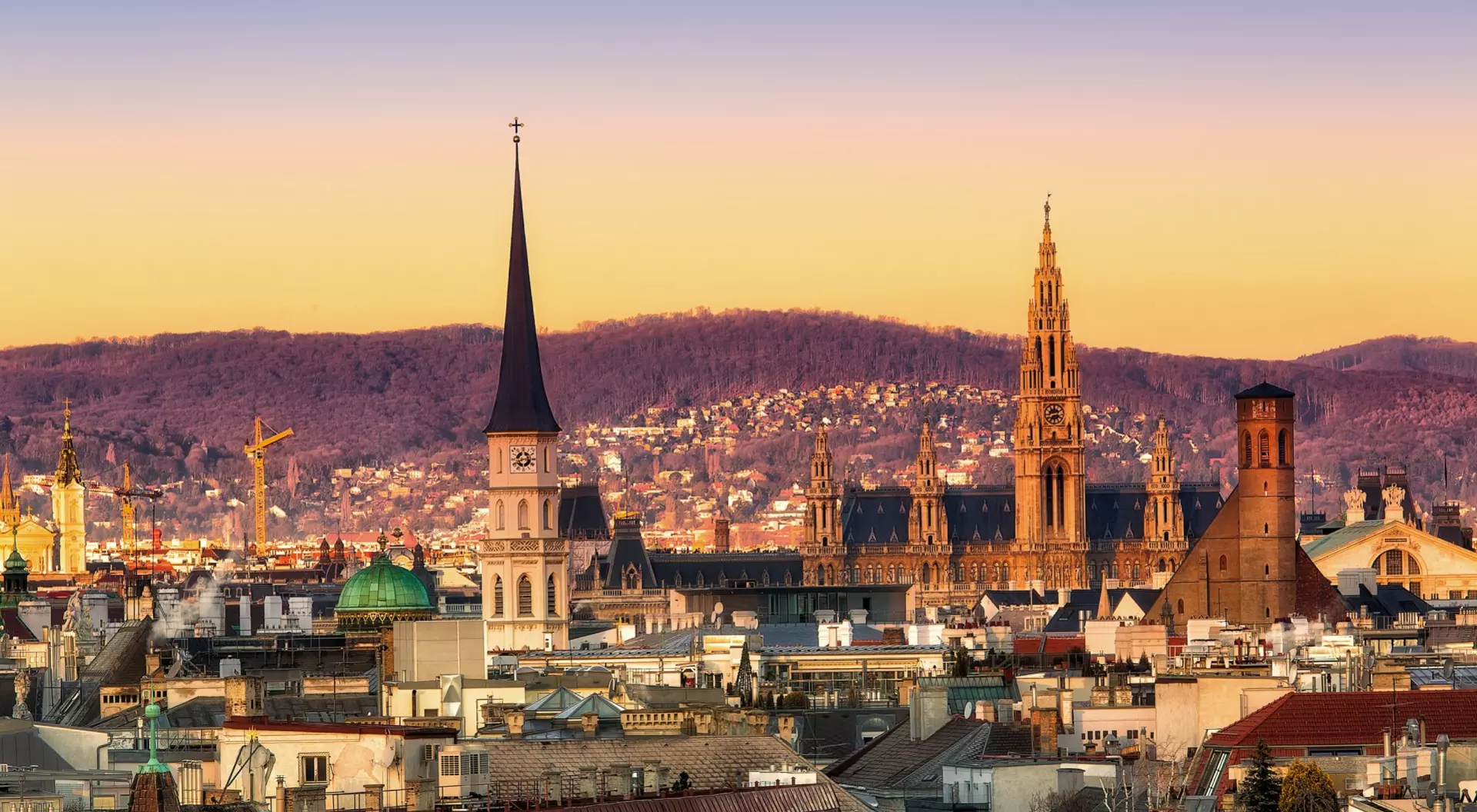 Vienna, Austria Vienna Skyline at Sunset, Austria