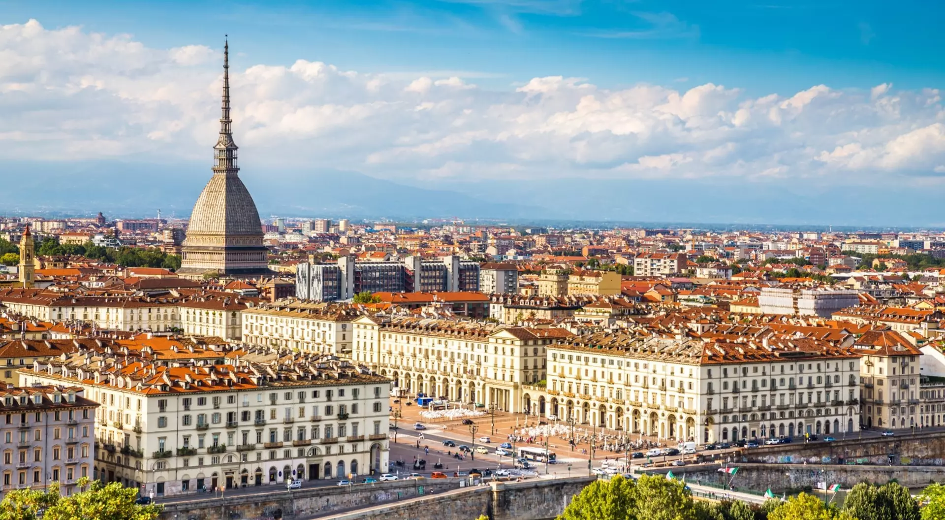 View of Turin centre with Mole Antonelliana, Italy