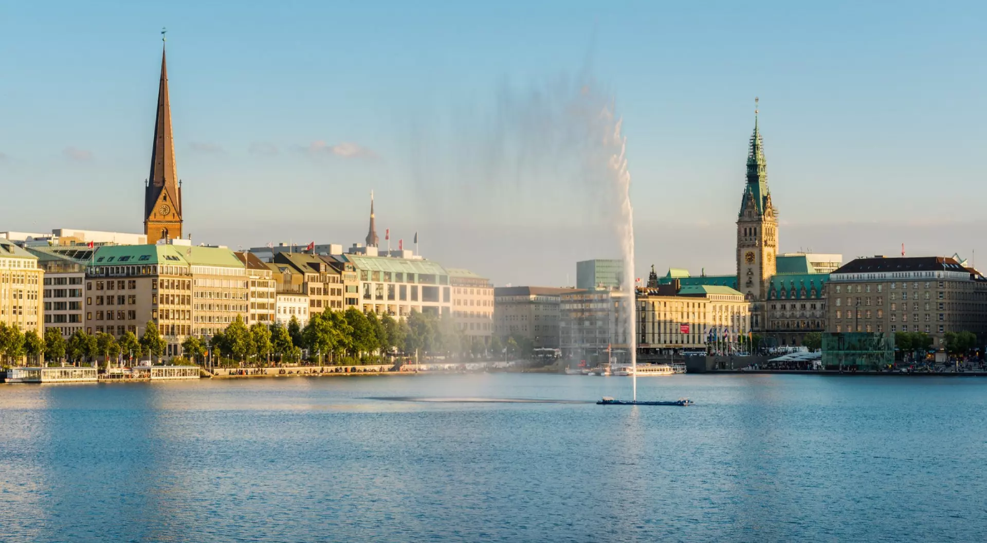 View to Binnenalster in Hamburg, Germany