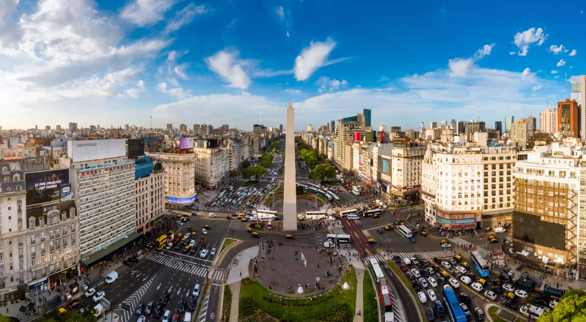 Buenos Aires, Argentina Panoramic view of main avenue in Buenos Aires, Argentina