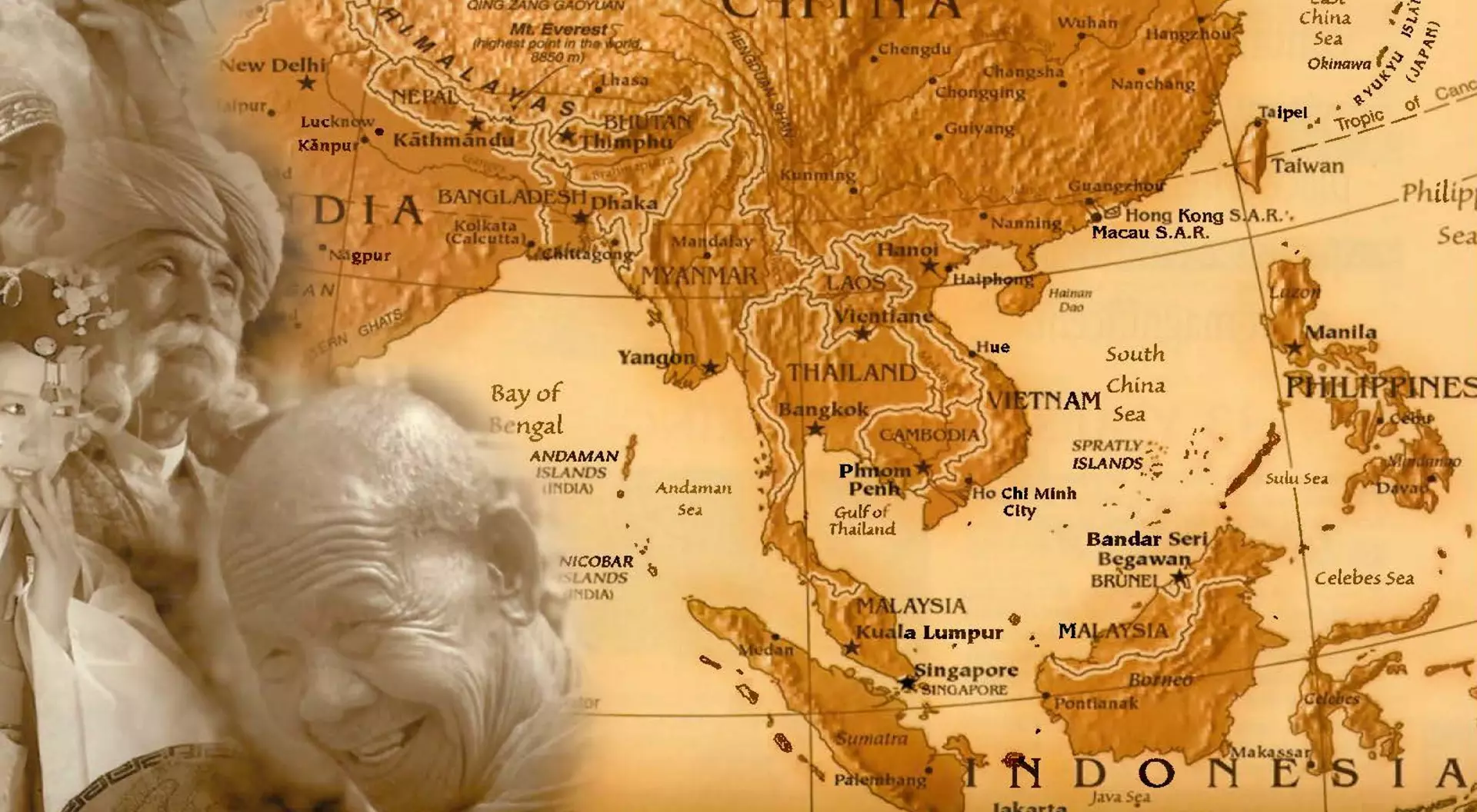 This map of Asia was featured on the cover of Goway's 2004 Asia Brochure.