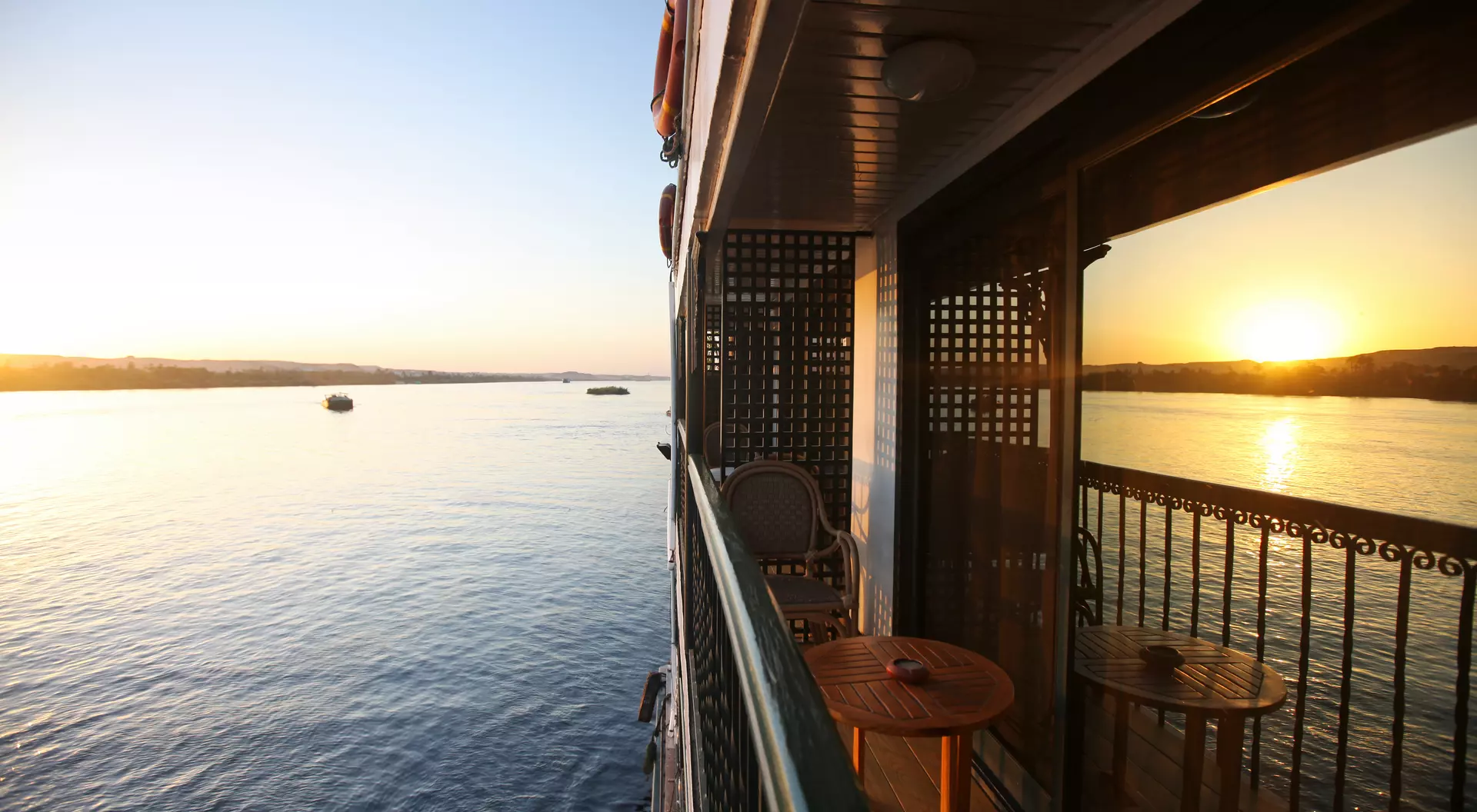 Balcony of Cruise Ship at Sunset