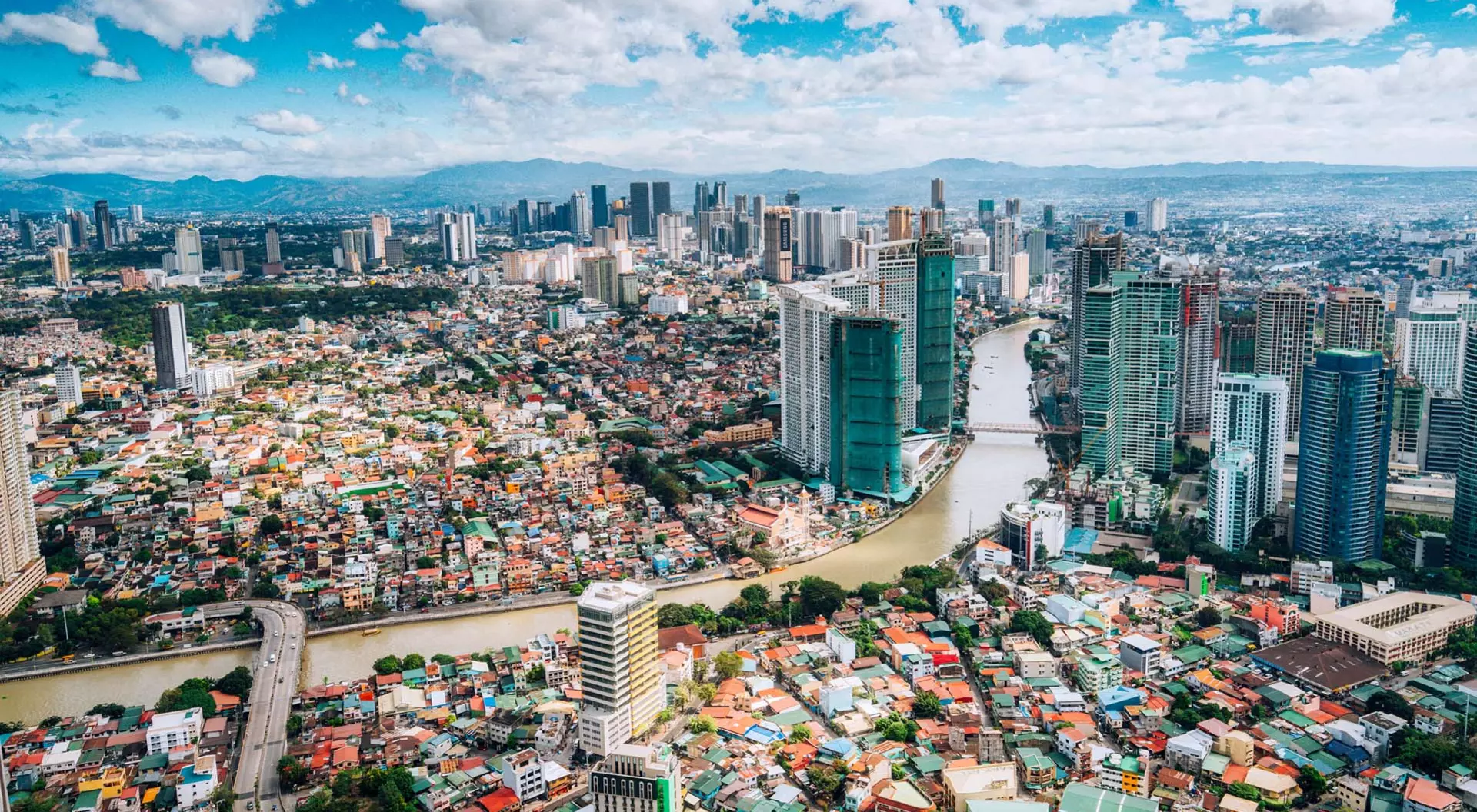 Makati City, Manila An aerial view of Makati City in Metro Manila in the Philippines