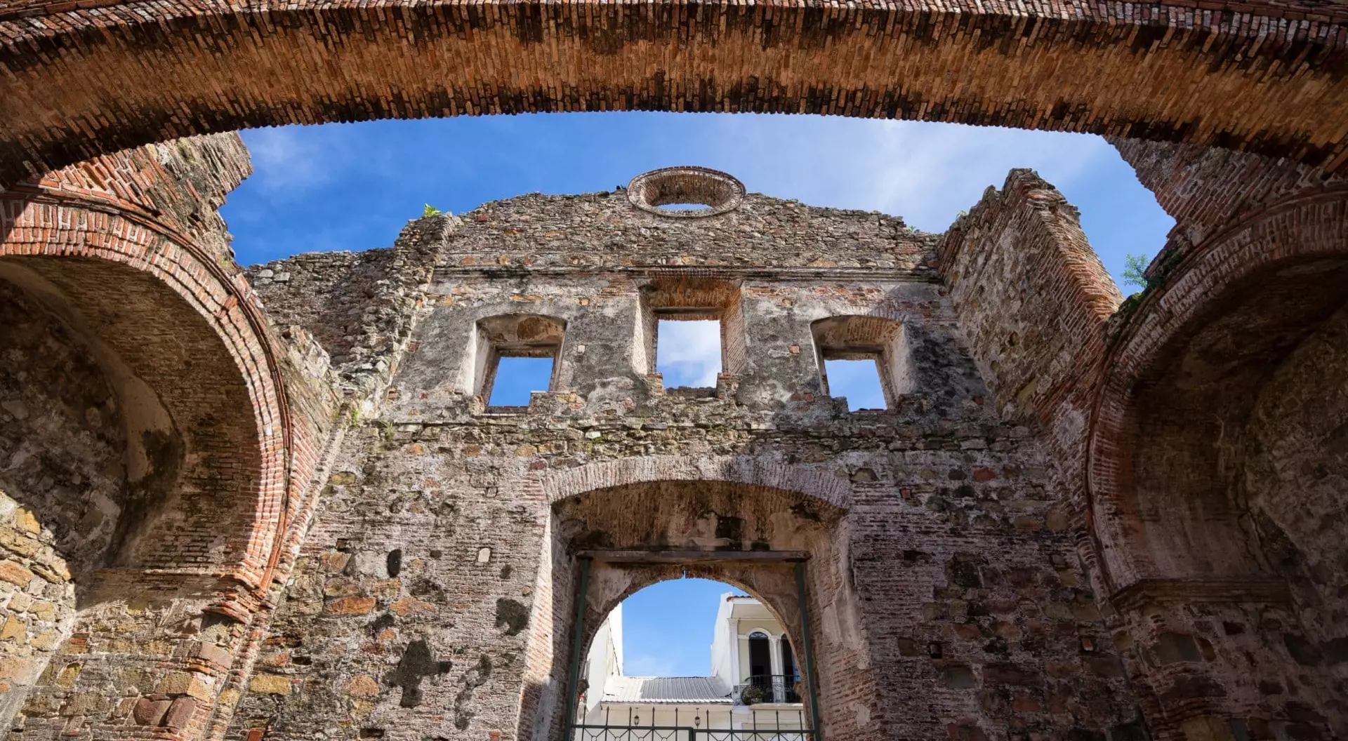 Panama City, Panama ruins of an old Spanish church in Casco Viejo Panama City