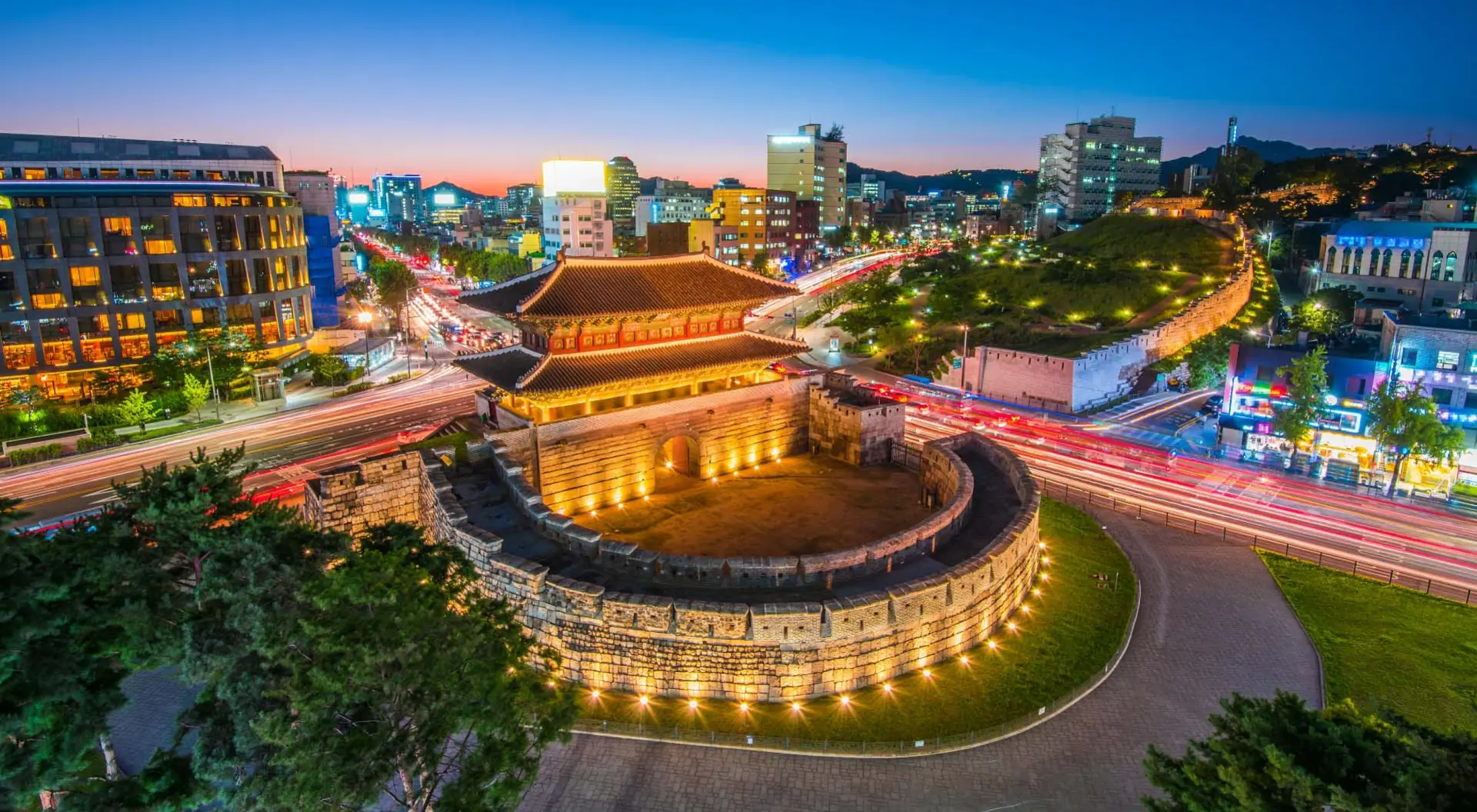 The traditional gate at Dongdaemun in Seoul, South Korea.