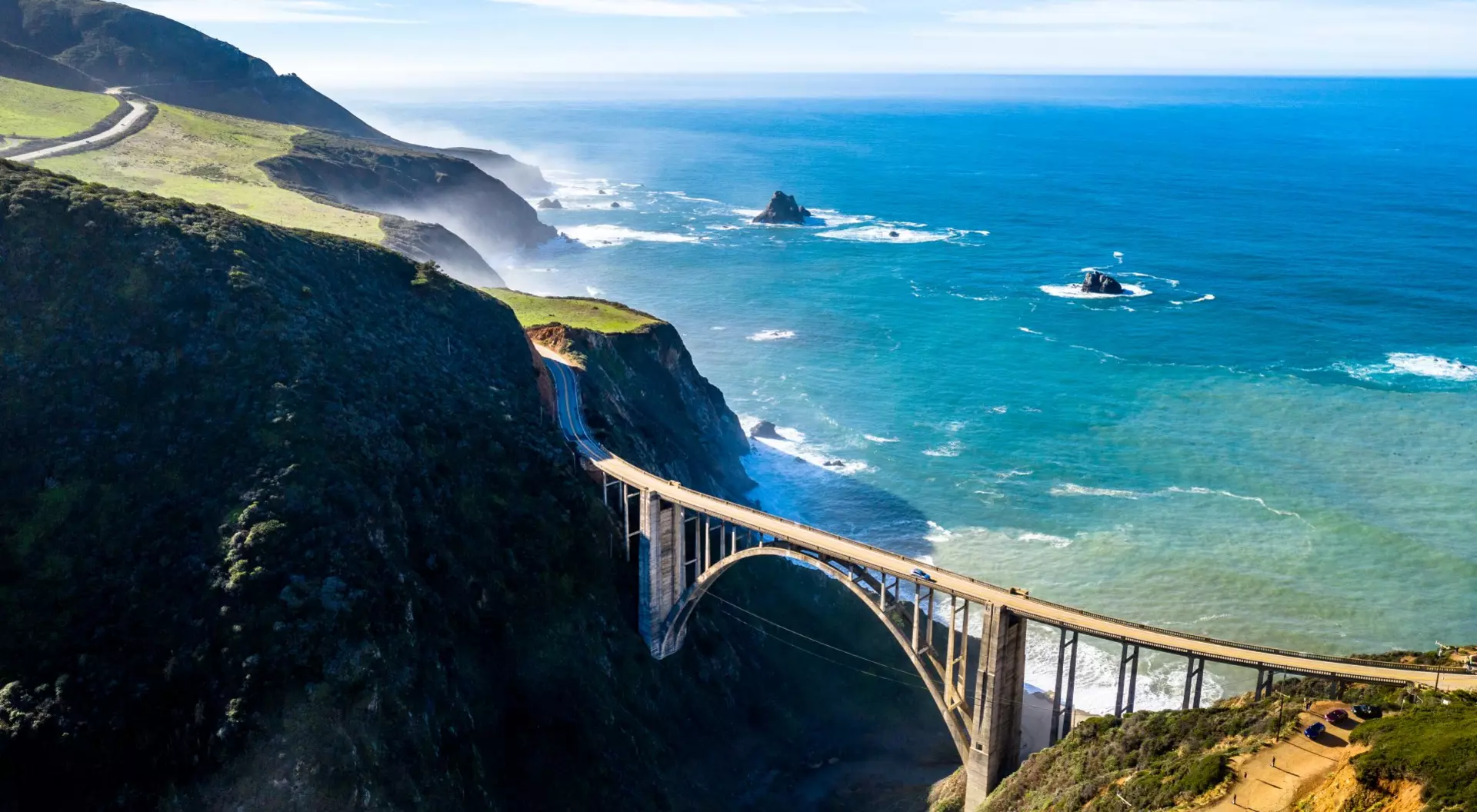 Bixby Bridge, California, USA Bixby Bridge crossing the Pacific Coastal Highway near Monterey, California, United States.