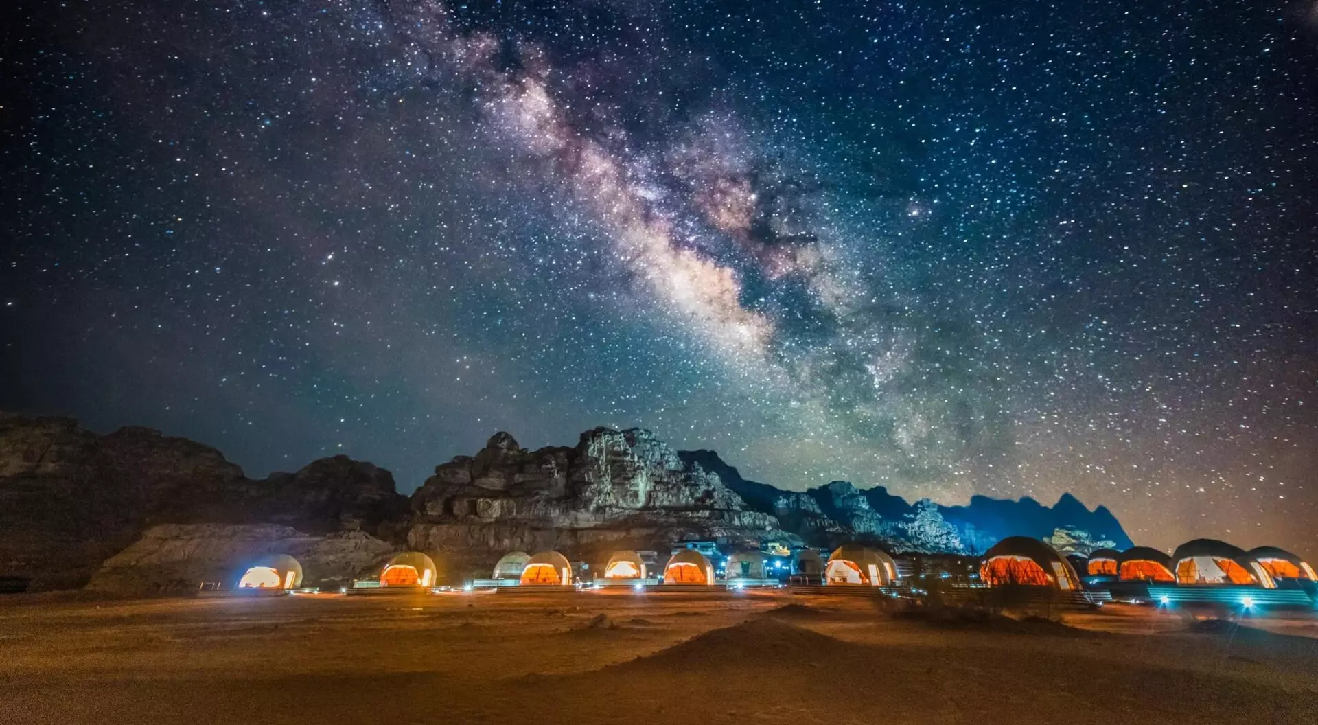 Wadi Rum, Jordan A view of the Milky Way from a camp in Wadi Rum in Jordan