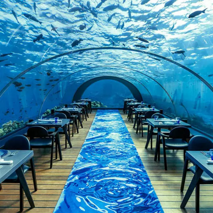 Hurawalhi Island Resort's 5.8 Undersea Restaurant is the world's largest underwater restaurant