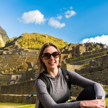 Portrait of tourist woman in Peru