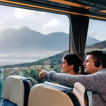 A couple enjoying the view from a Great Journeys rail trip