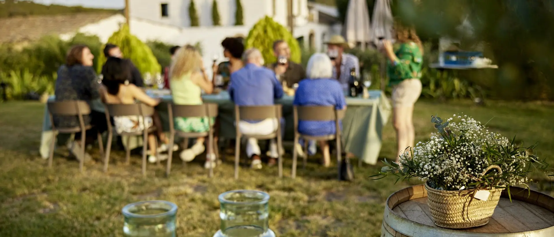 A small group trip at a winery