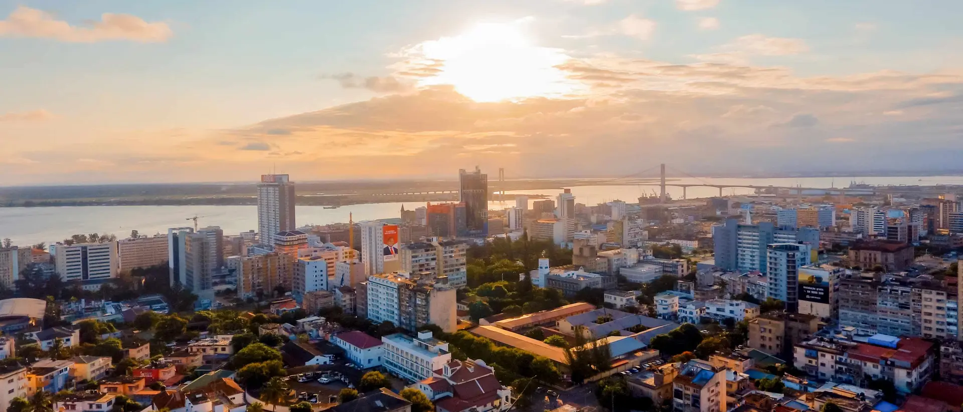 Soak up the vibrant city of Maputo, Mozambique, from above in this stunning aerial photograph. 