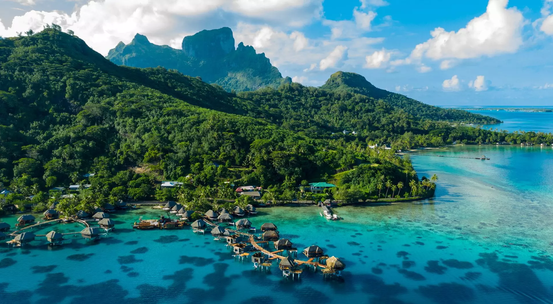 Bora Bora An aerial view of the island of Bora Bora