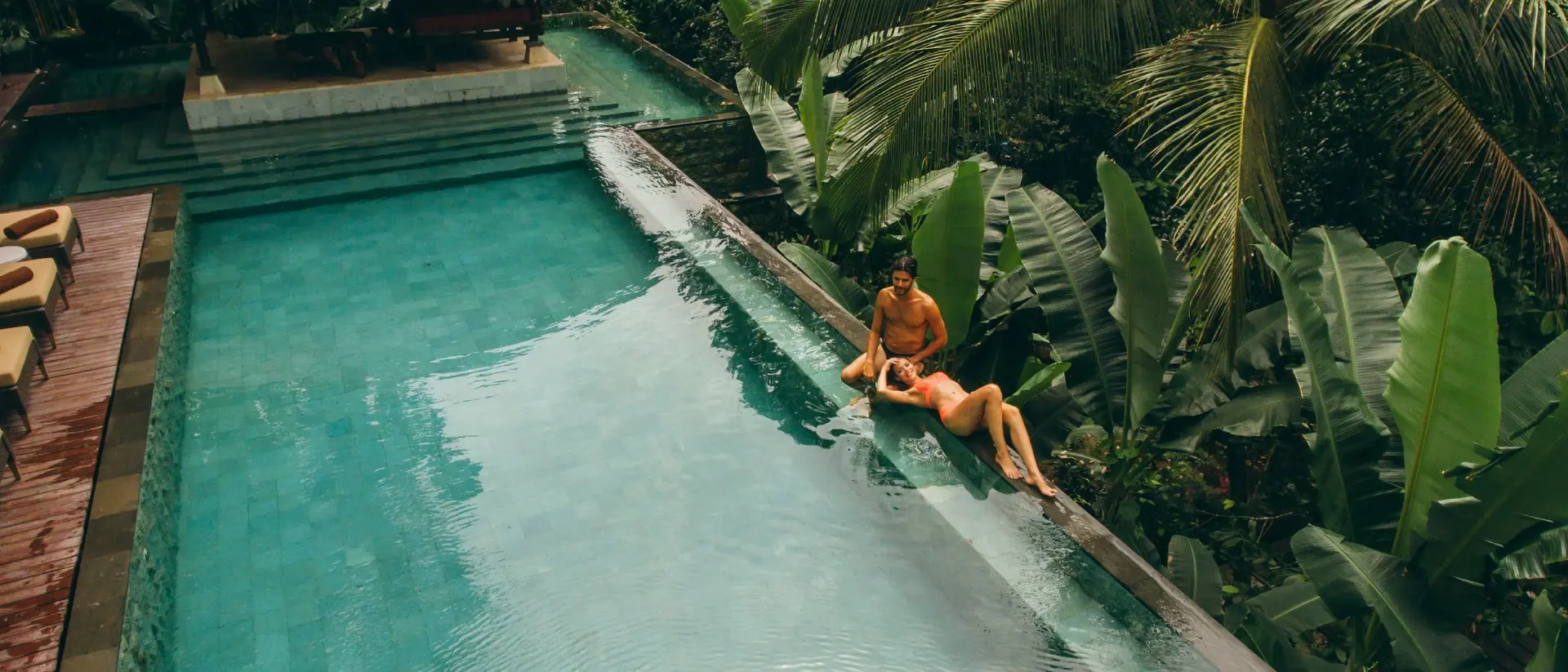 Couple on holiday at luxury resort