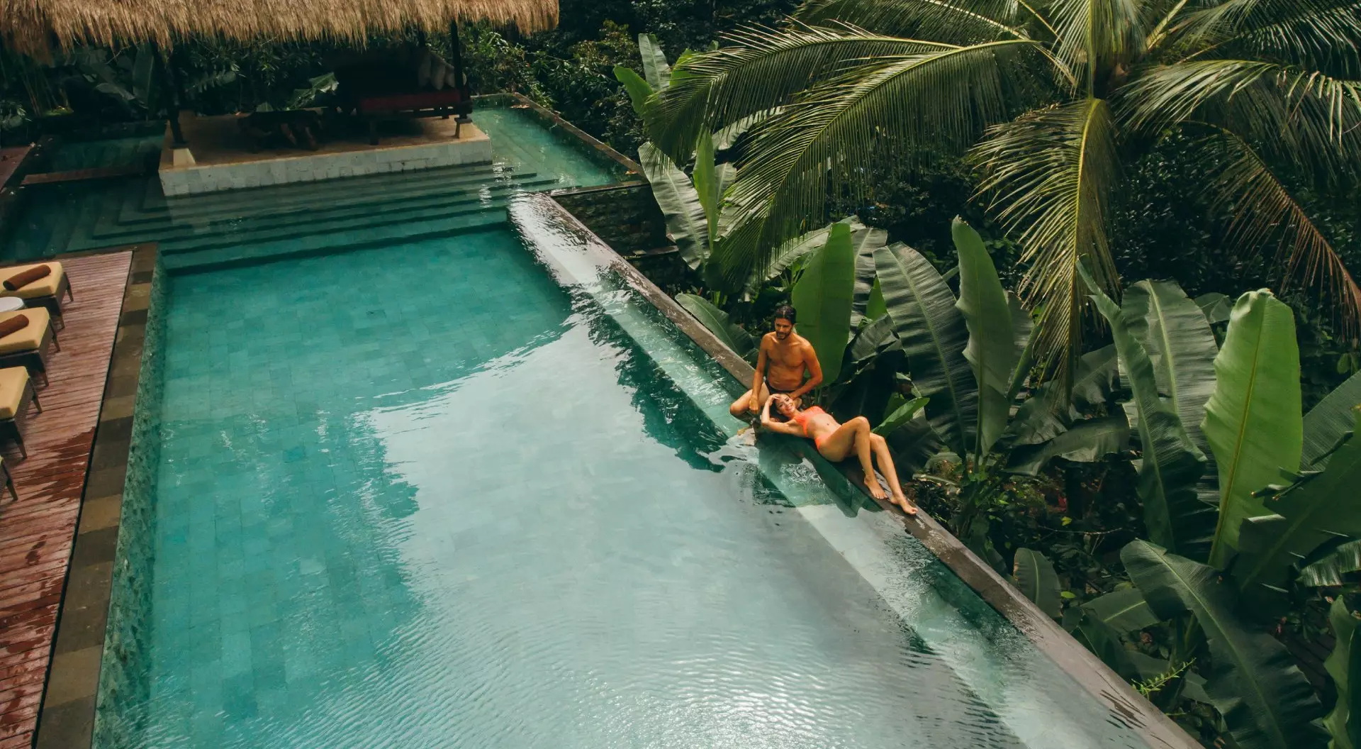 Couple on holiday at luxury resort