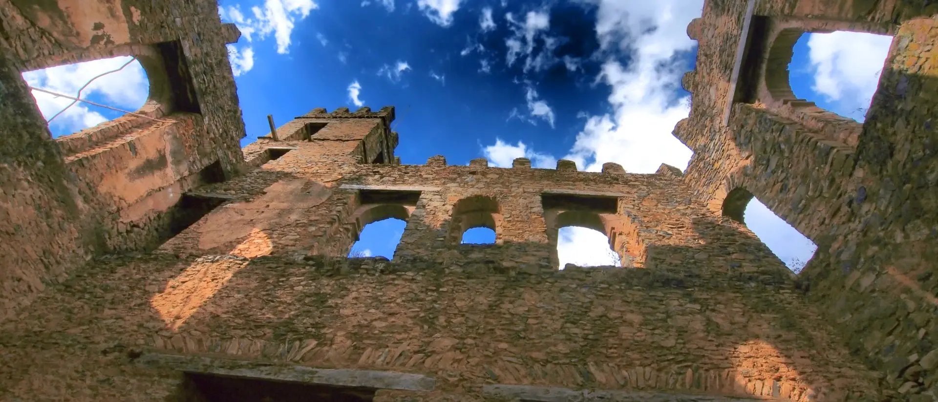 Roofless room at the Royal Grounds in Gondar Ethiopia