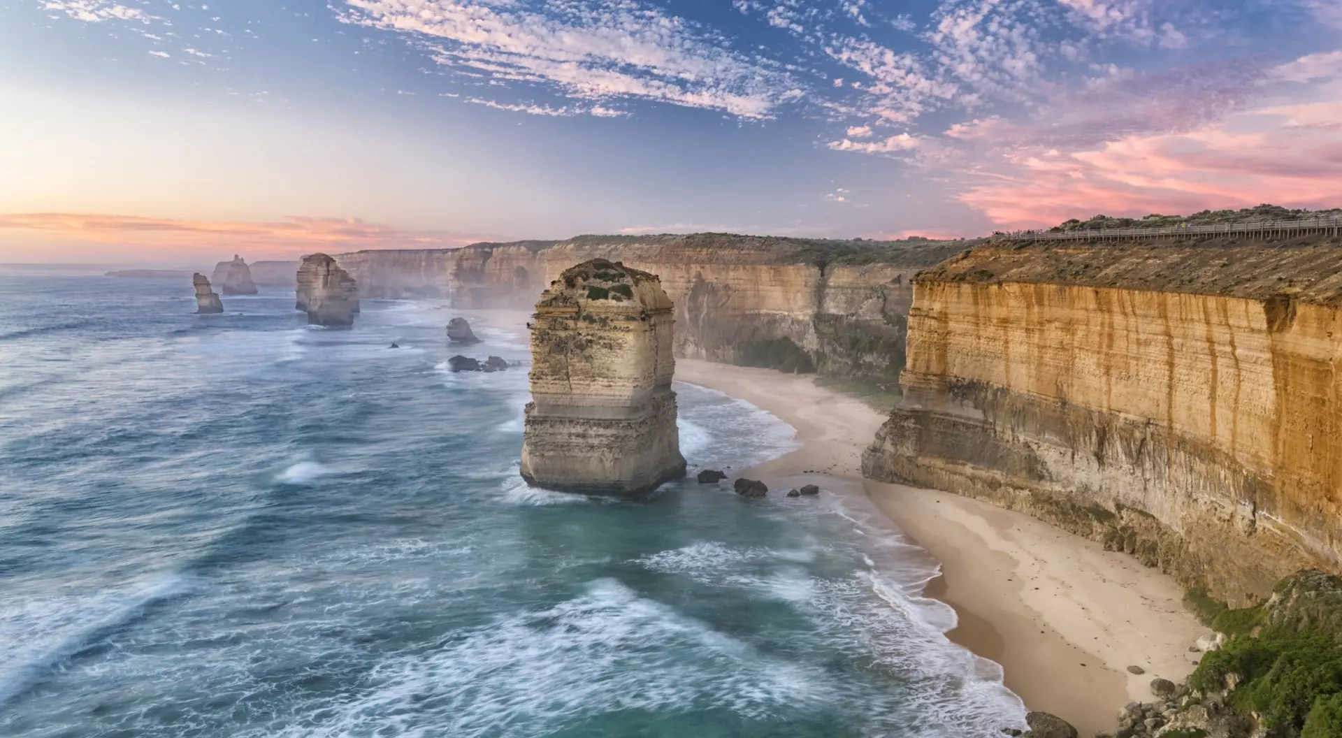 Sunset at the famous Twelve Apostles, Great Ocean Road, Victoria, Australia