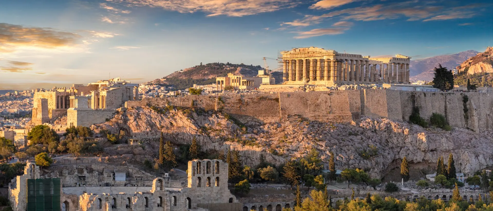 Parthenon Temple The Acropolis of Athens, Greece, with the Parthenon Temple during sunset