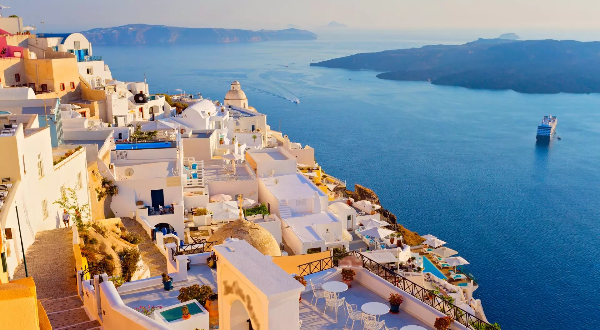 The hills of Santorini in Greece 