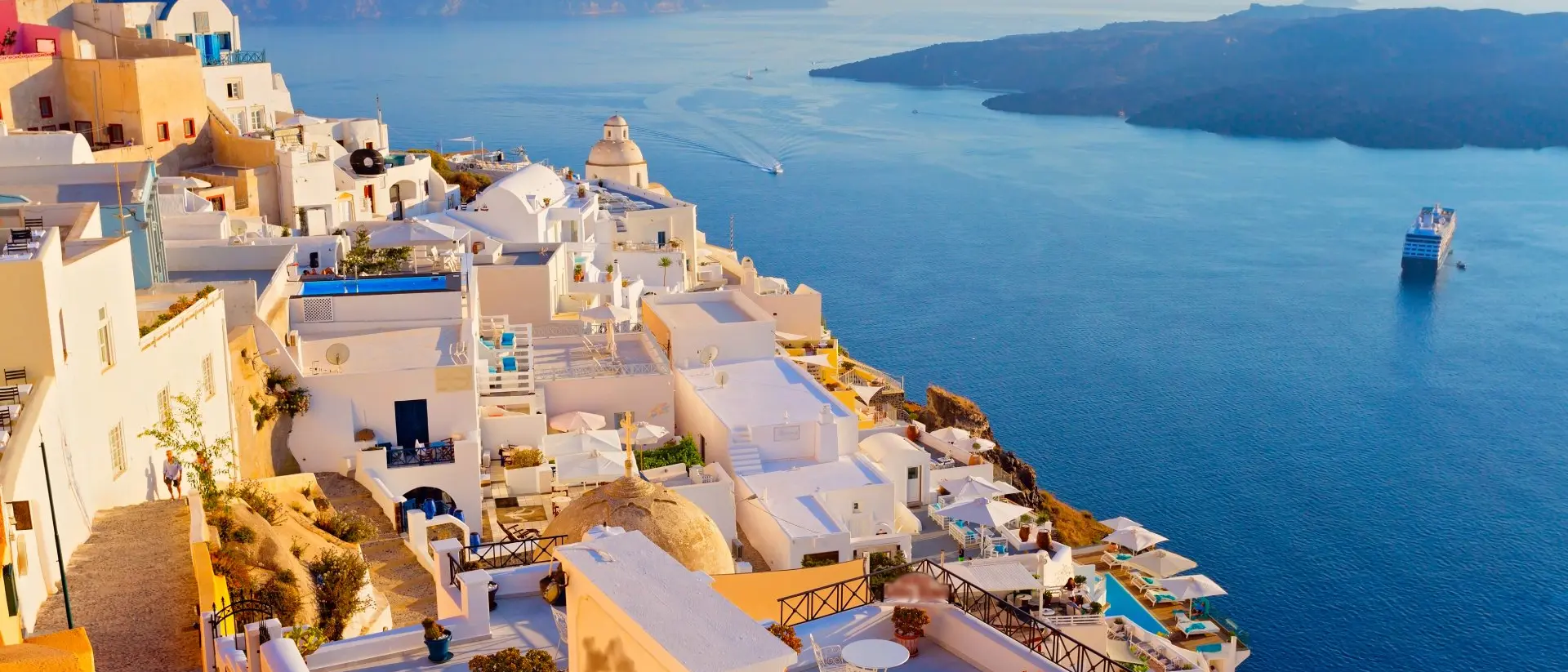 Santorini, Greece The hills of Santorini in Greece