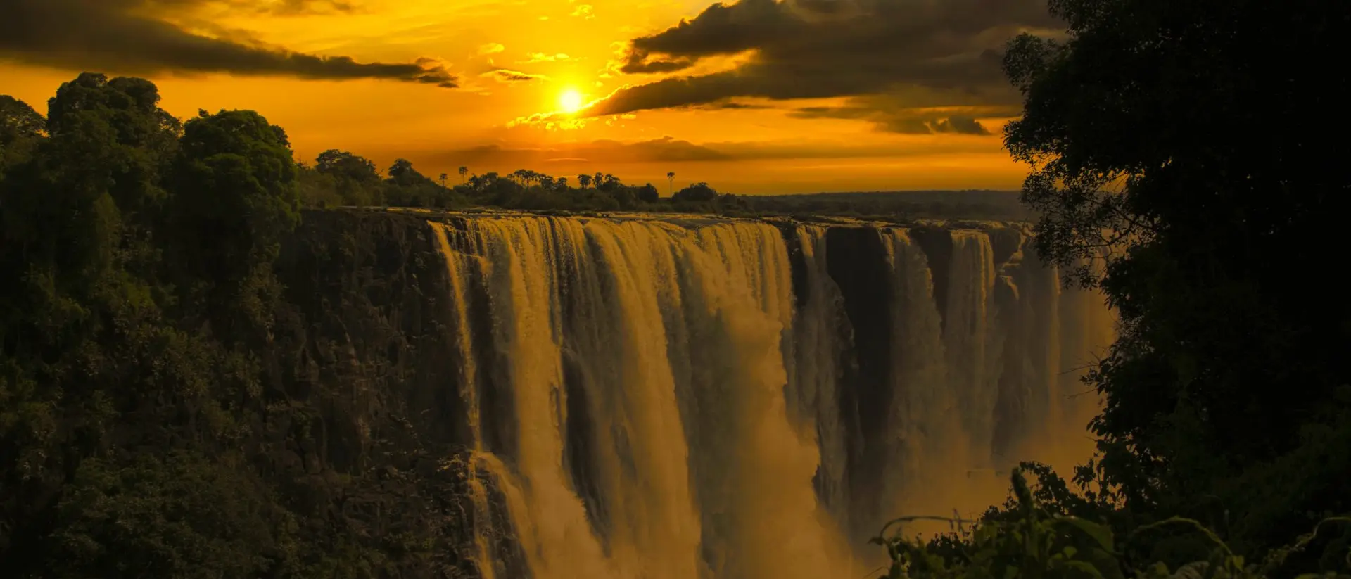 Sunrise above Victoria Falls