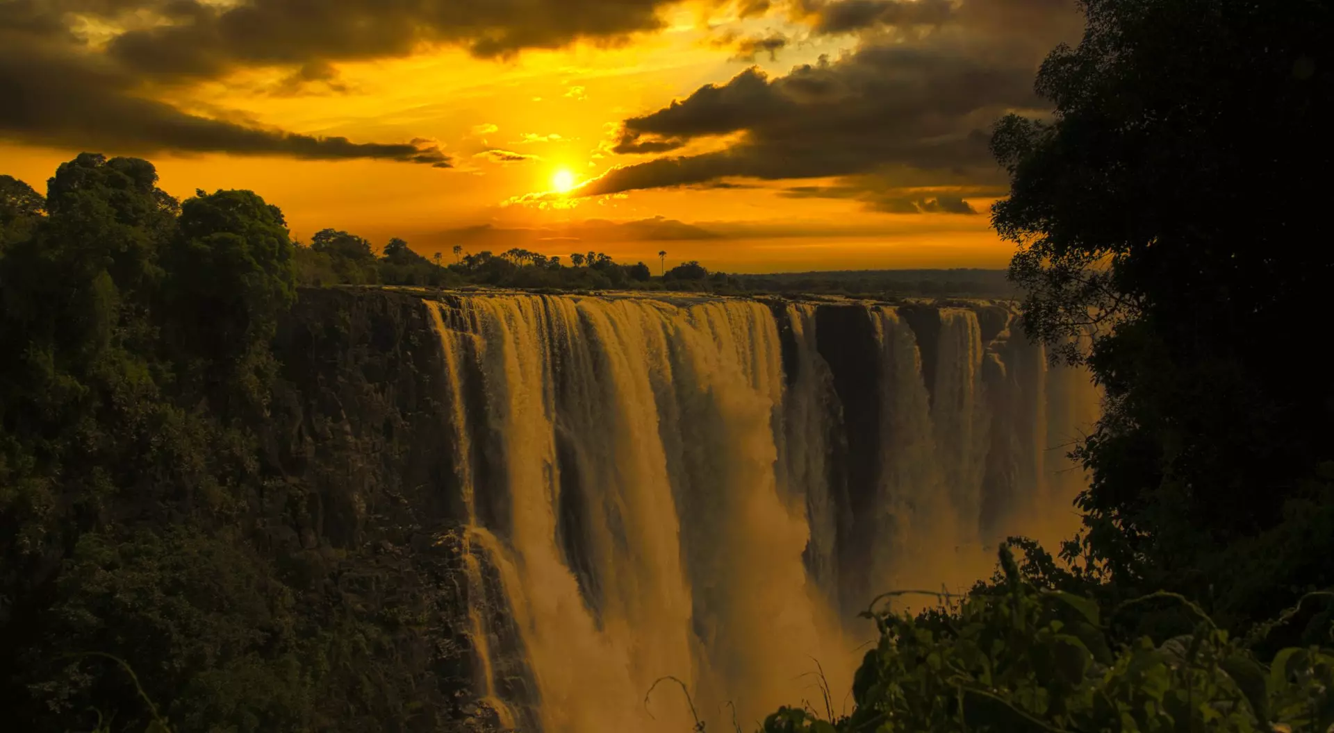 Sunrise above Victoria Falls