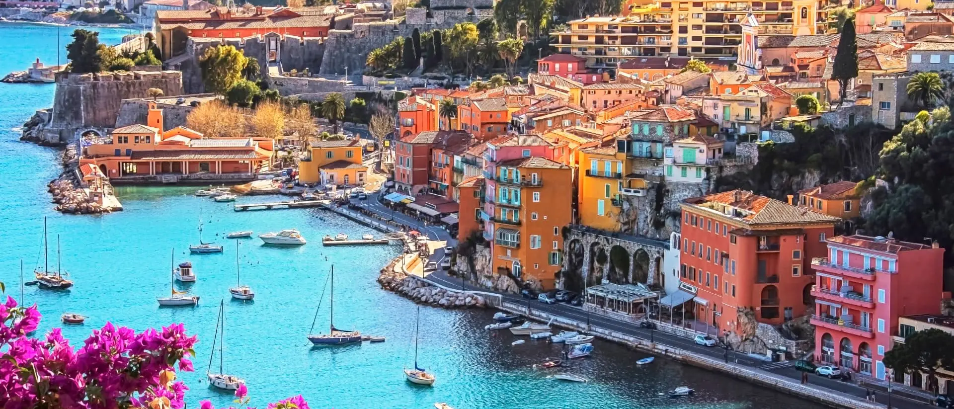 Villefranche-sur-mer on the French Riviera in summer