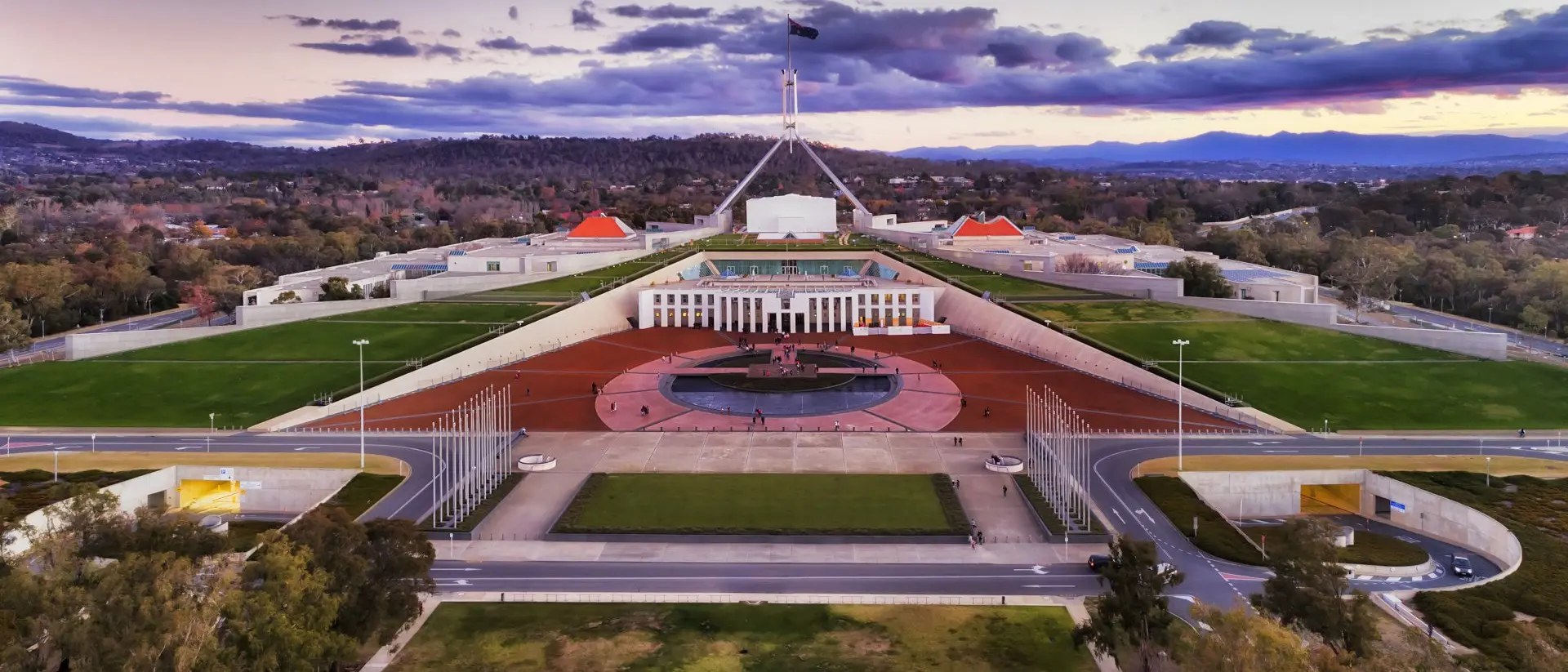 Aerial view around Capitol hill in Canberra - Australian Capital Territory