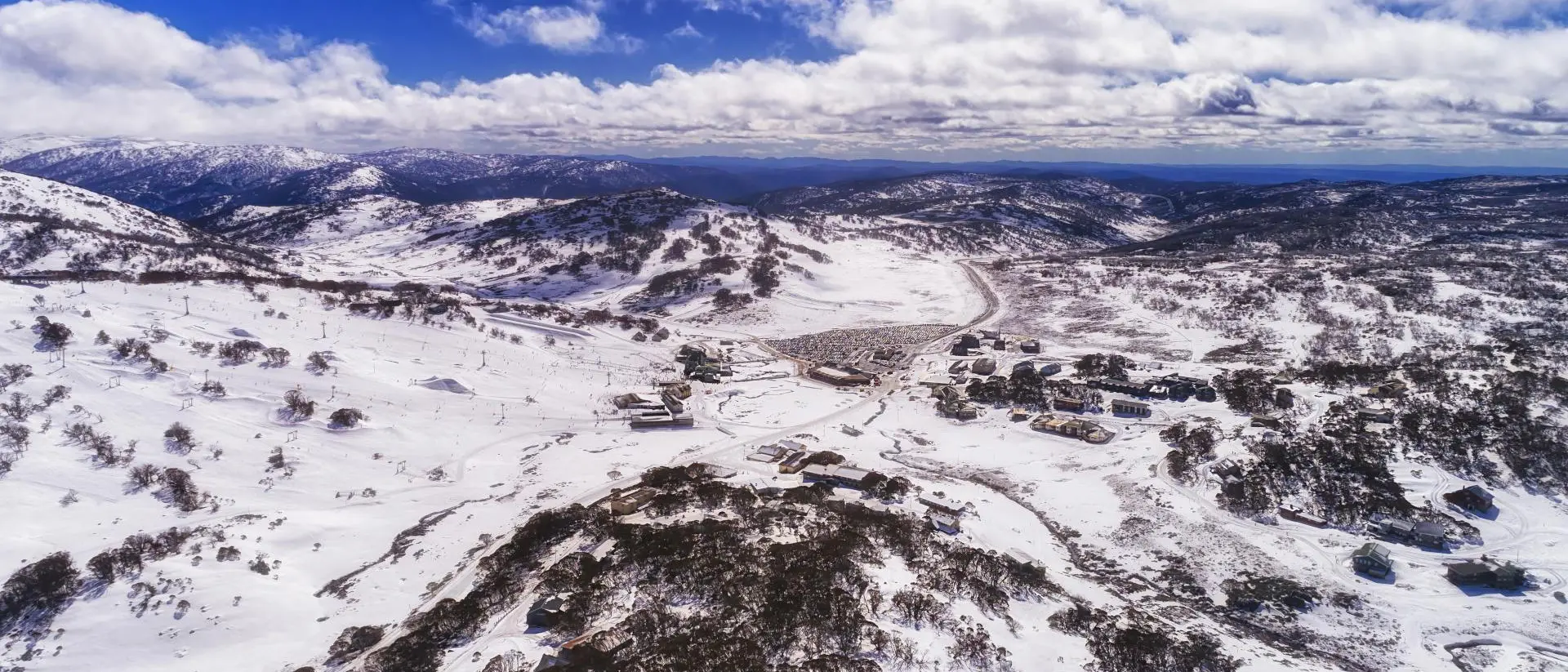 Alpine village Perisher valley in Snowy Mountains of Australia