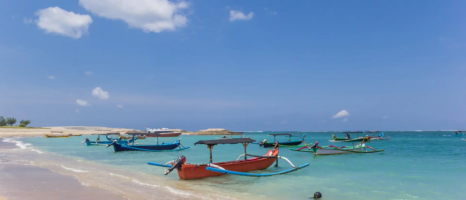 Jimbaran Beach Traditional Balinese fishing boats at the beach