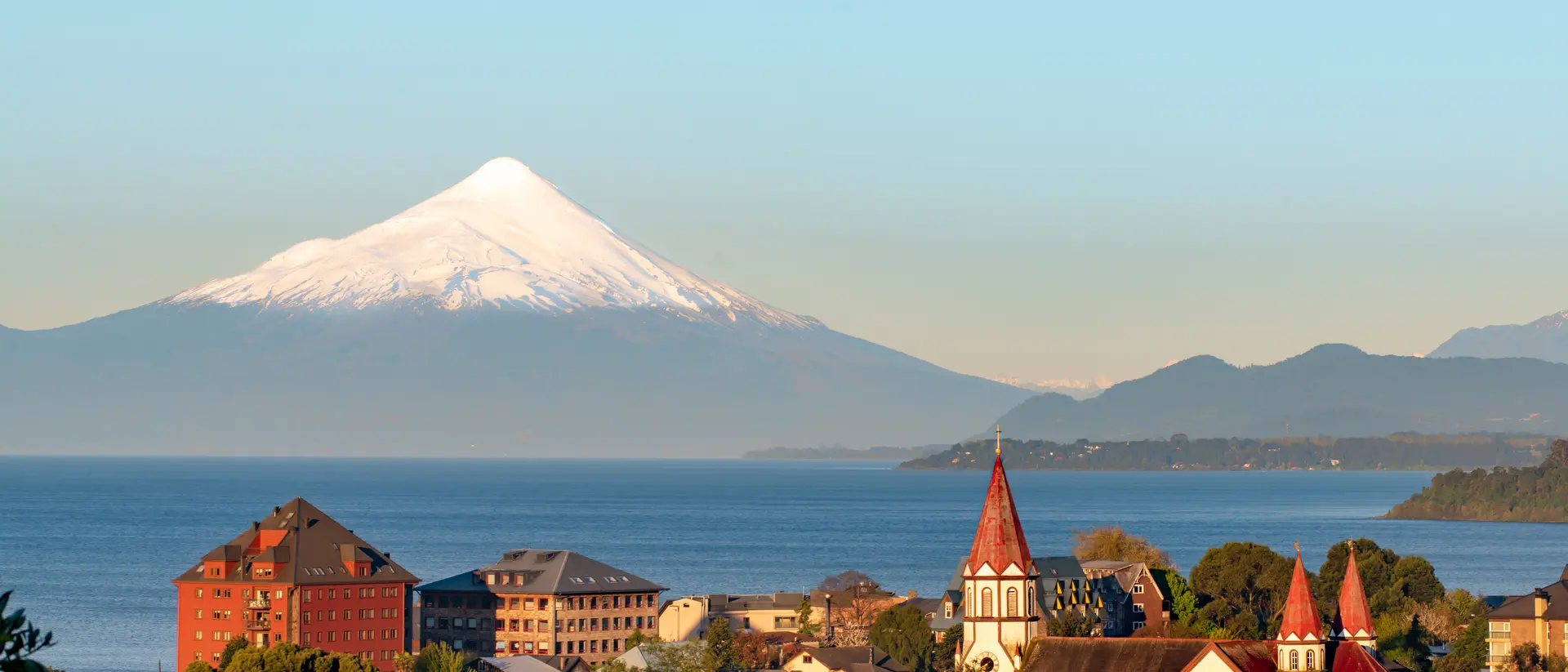 Llanquihue Lake View of Puerto Varas with Osorno Volcano and Llanquihue Lake in the background